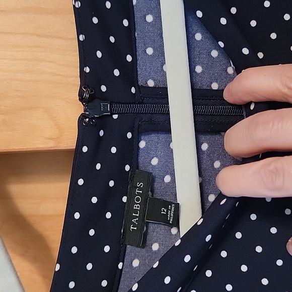 Talbots Blue White Polka Dot Dress - Picture 7 of 12